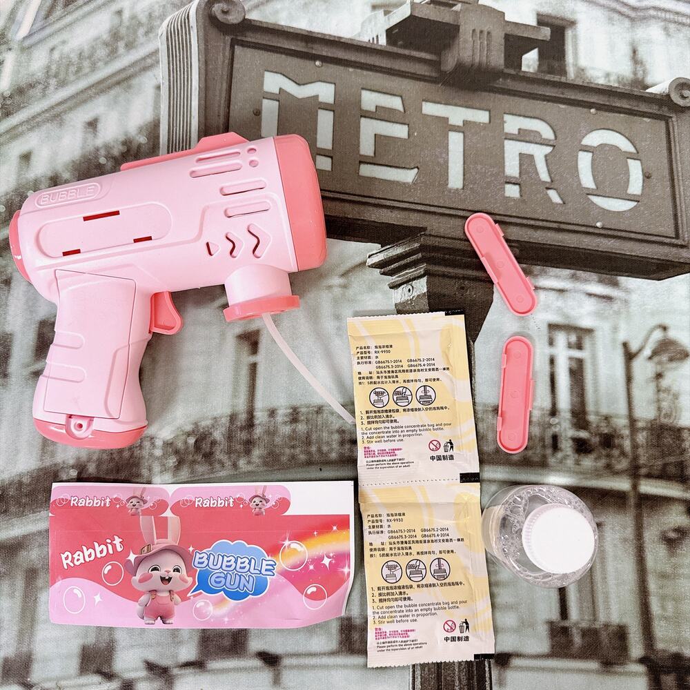 Kids Pink Automatic Bubble Gun Electric Maker Outdoor Party Toy for Boys Girls